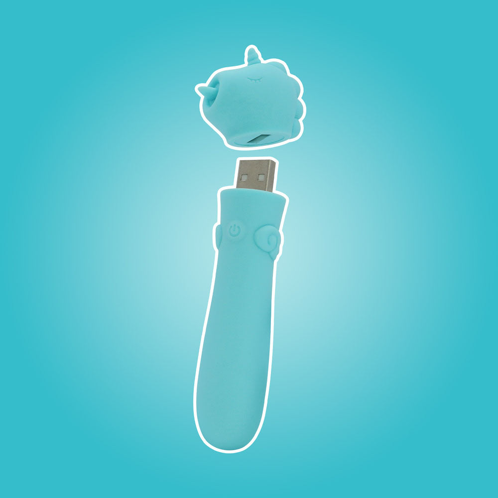 Karma Lilac Unihorn USB (Blue) – Compact Rechargeable Silicone Vibrating Bullet