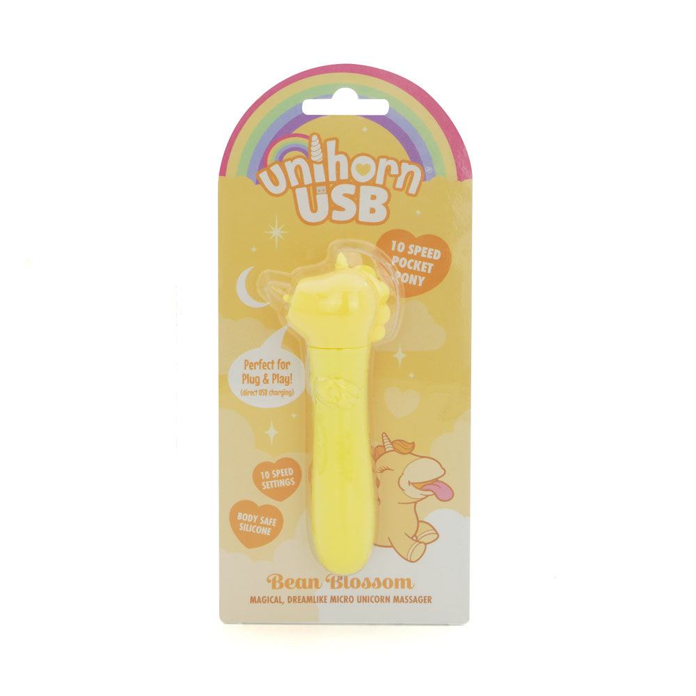Unihorn USB Bullet (Bean Blossom Yellow) – Rechargeable 10-Speed Silicone Vibrator