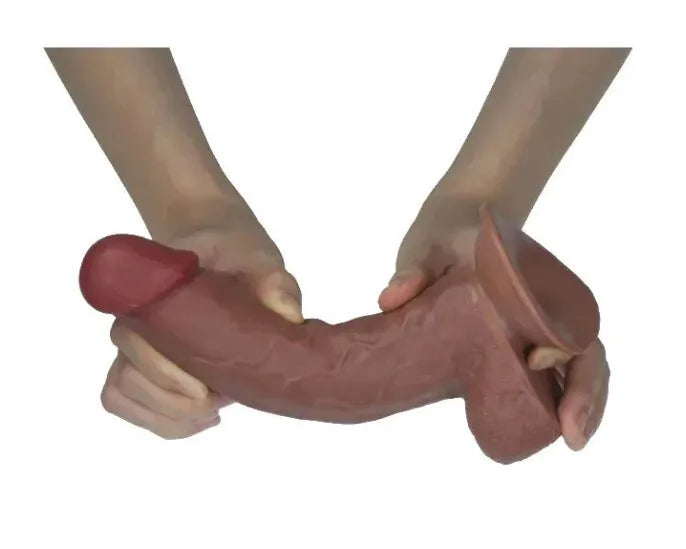 Real Skin 7.5 Inch Dual-Layer Sliding Skin Dildo
