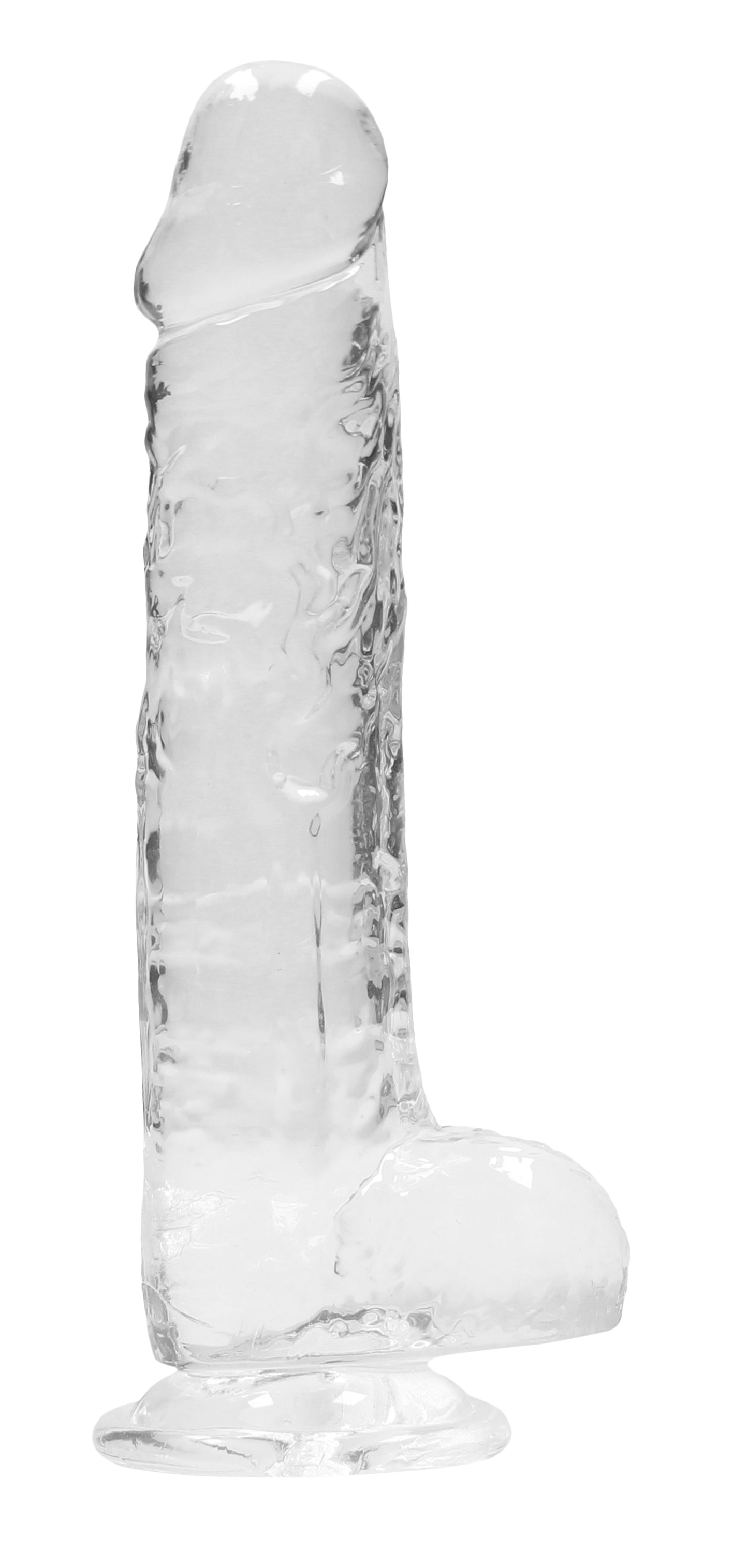 REALROCK Crystal Clear 8 Inch Realistic Dildo with Balls – Body-Safe Dildo