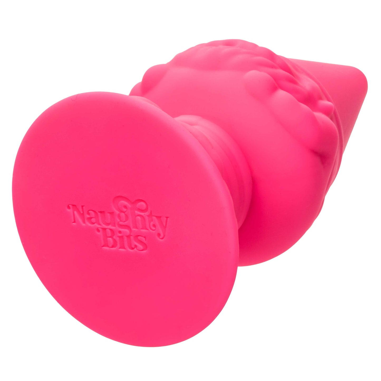 Naughty Bits Anal Gnome Gnome Butt Plug in Pink Silicone, 2 Inch Diameter