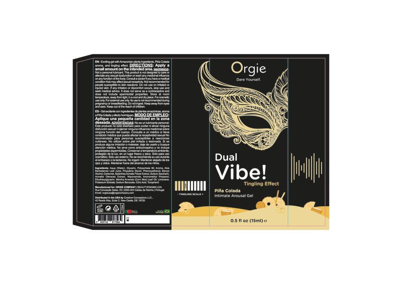 Orgie Dual Vibe Pina Colada – Kissable 15ml Vibrator Gel