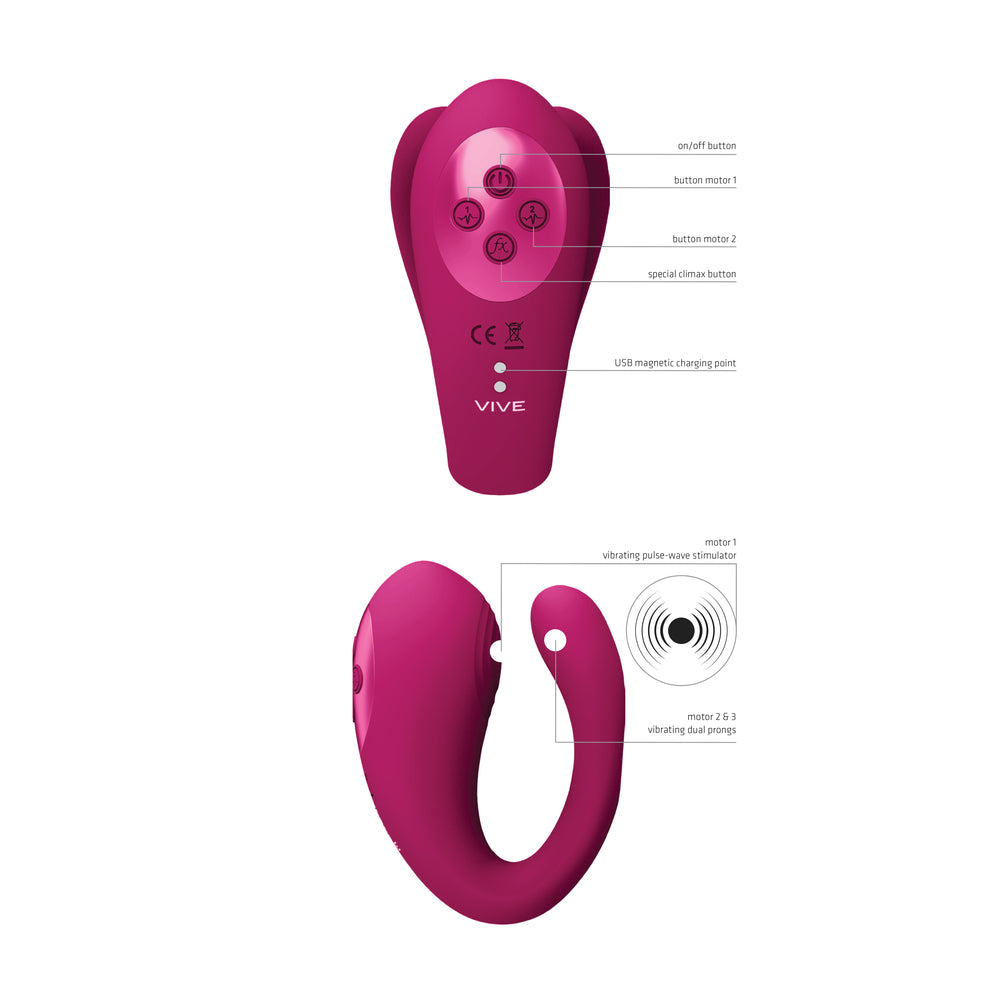 Vive Yoko Triple Action Vibrator With Clit Pulse Waves