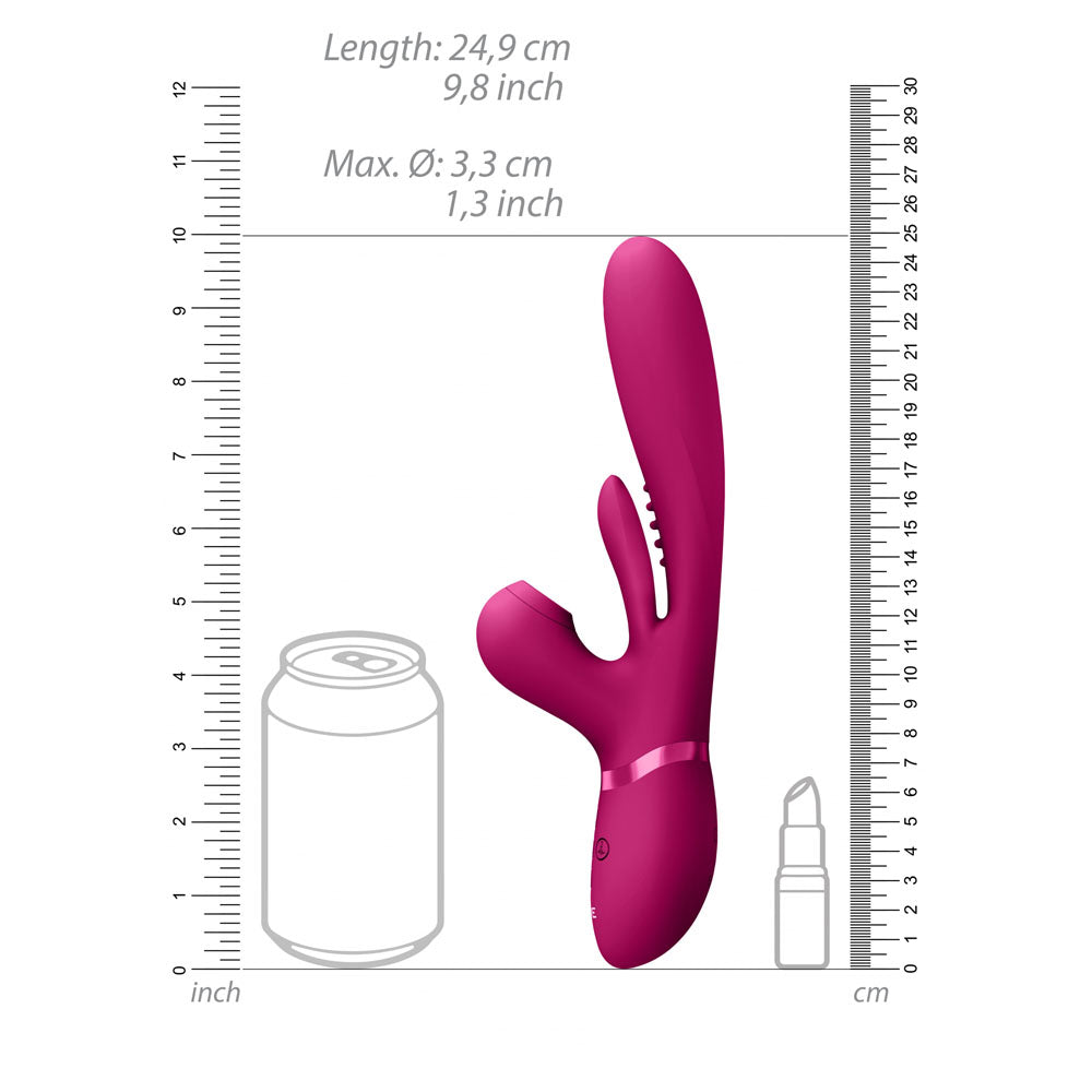 Vive Ena Rabbit Vibrator With Flapping Tongue Pink