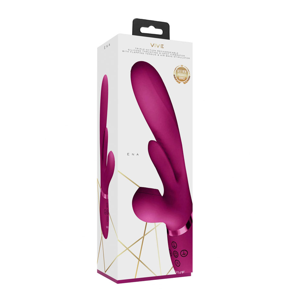 Vive Ena Rabbit Vibrator With Flapping Tongue Pink