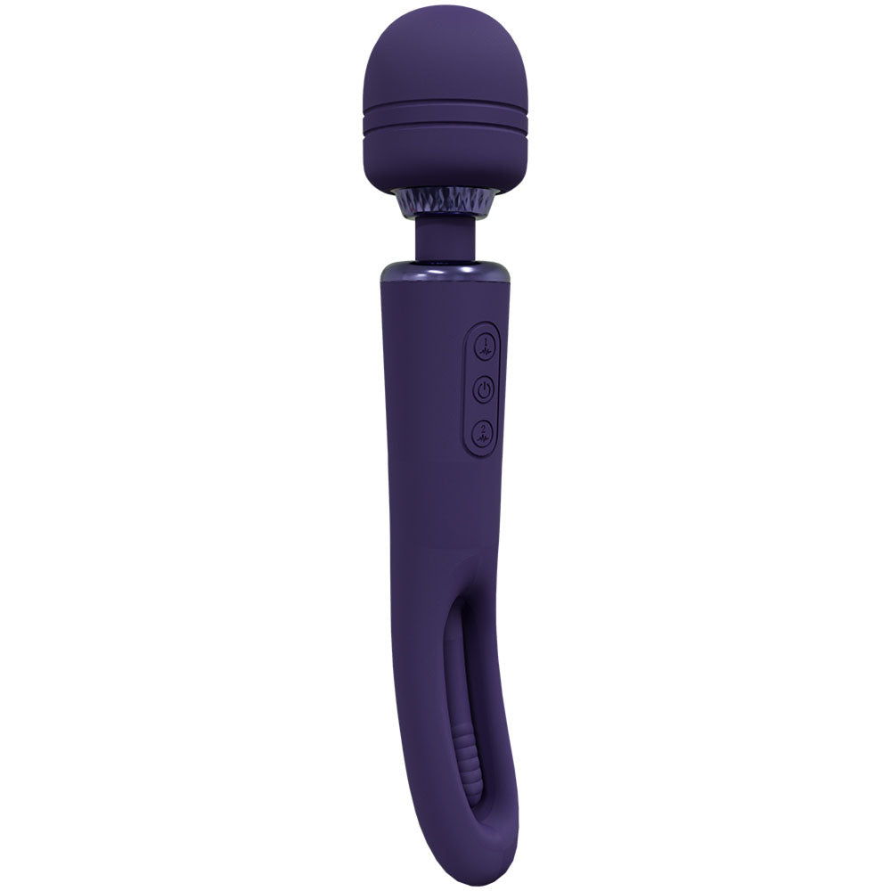 Vive Kiku Double Ended Vibrating Wand and Flapping Massager Purple