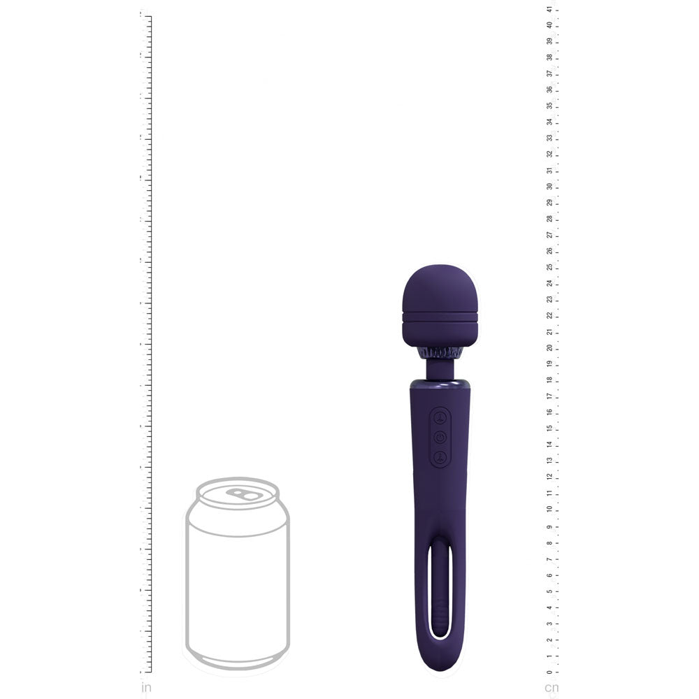 Vive Kiku Double Ended Vibrating Wand and Flapping Massager Purple