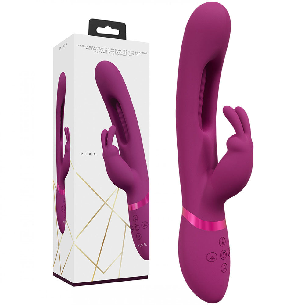 VIVE Mika (USB Rechargeable) – 23.2 cm Rabbit Vibrator with Flapping Shaft