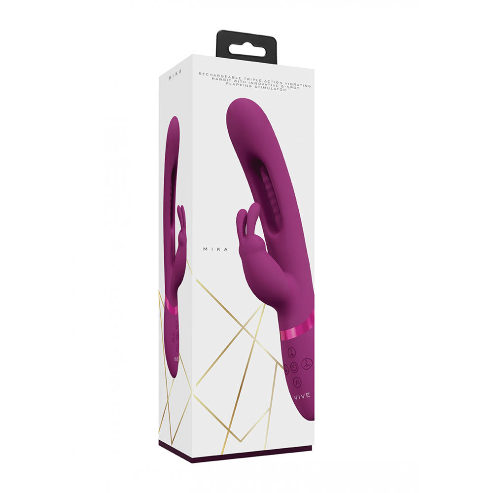 VIVE Mika (USB Rechargeable) – 23.2 cm Rabbit Vibrator with Flapping Shaft