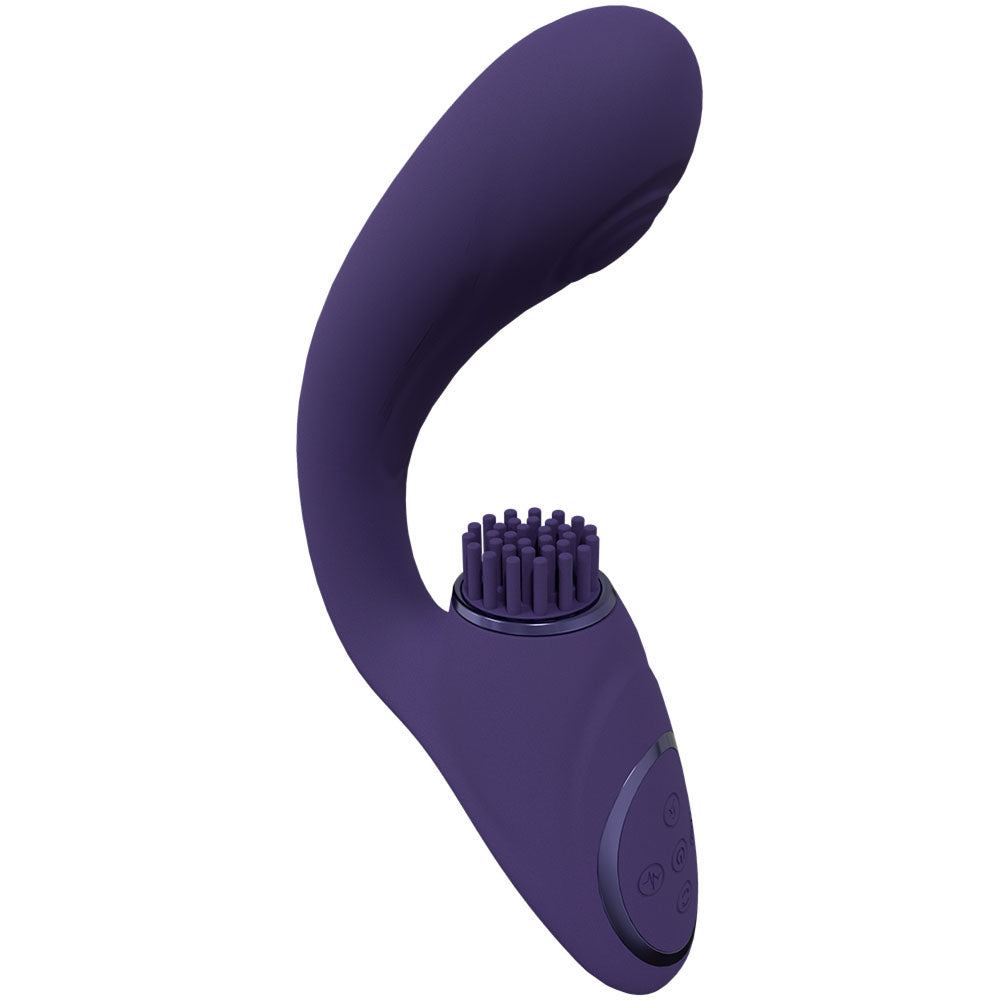 Vive Gen Pulse Wave Vibrator with Stimulating Bristles Deep Purple