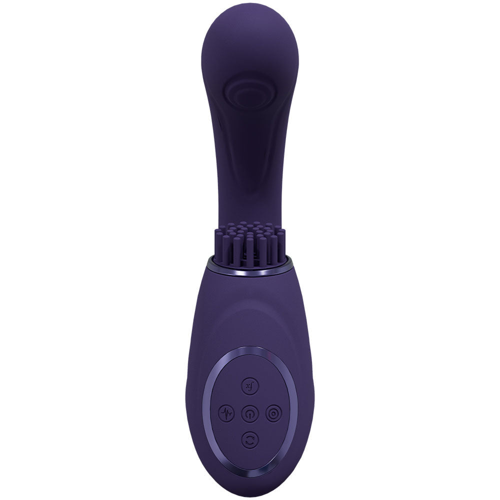 Vive Gen Pulse Wave Vibrator with Stimulating Bristles Deep Purple
