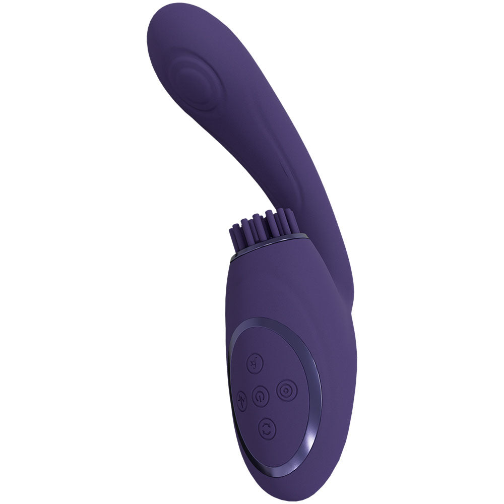 Vive Gen Pulse Wave Vibrator with Stimulating Bristles Deep Purple