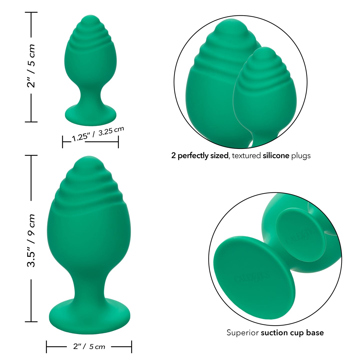 Cheeky Butt Plug Duo (Green) – Playful Butt Plug Set