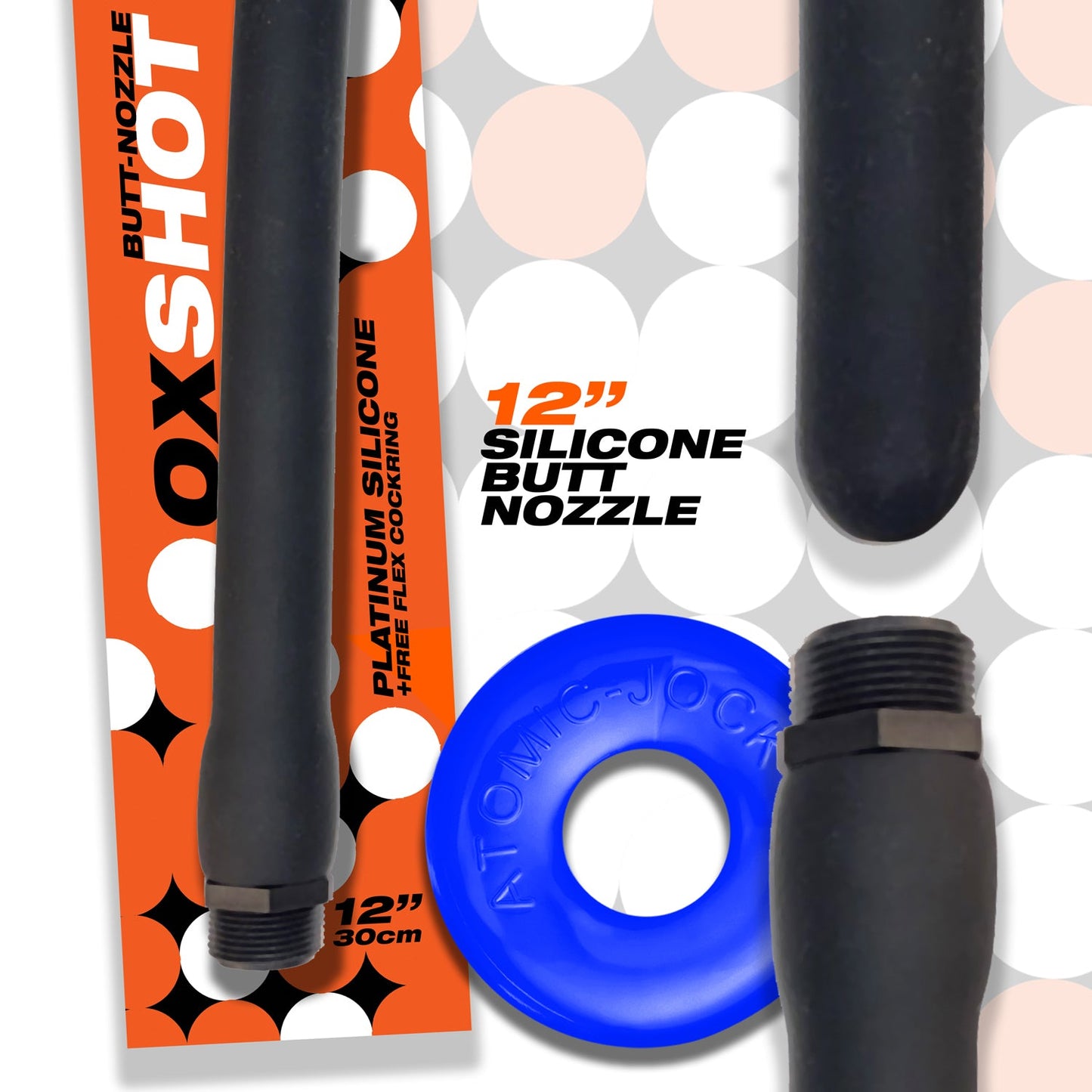 Oxshot Butt Nozzle 12in Shower Hose for Ultimate Cleaning