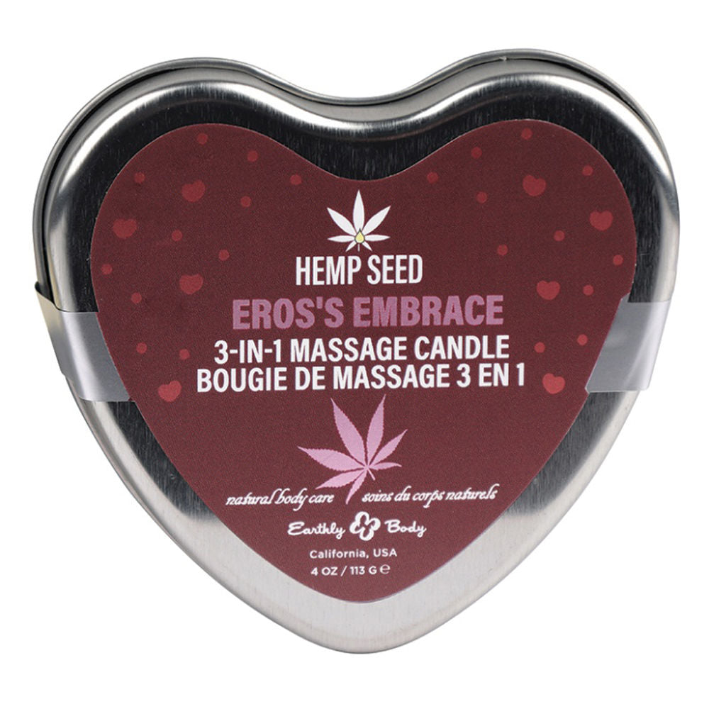 Hemp Seed Ero's Embrace (4 Oz) – 3-in-1 Valentines Day Massage Candle