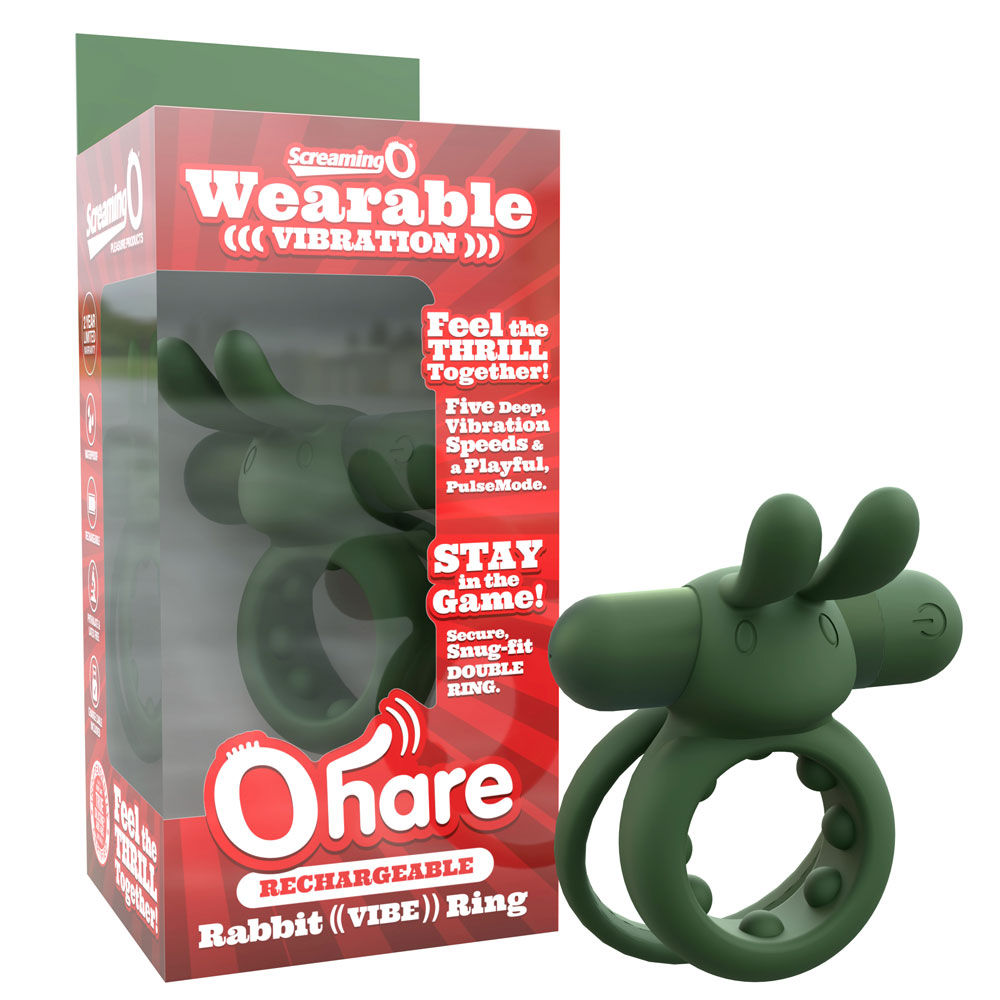 Ohare (Black | Blue | Green) – Rechargeable Silicone Rabbit Vibrating Cock Ring