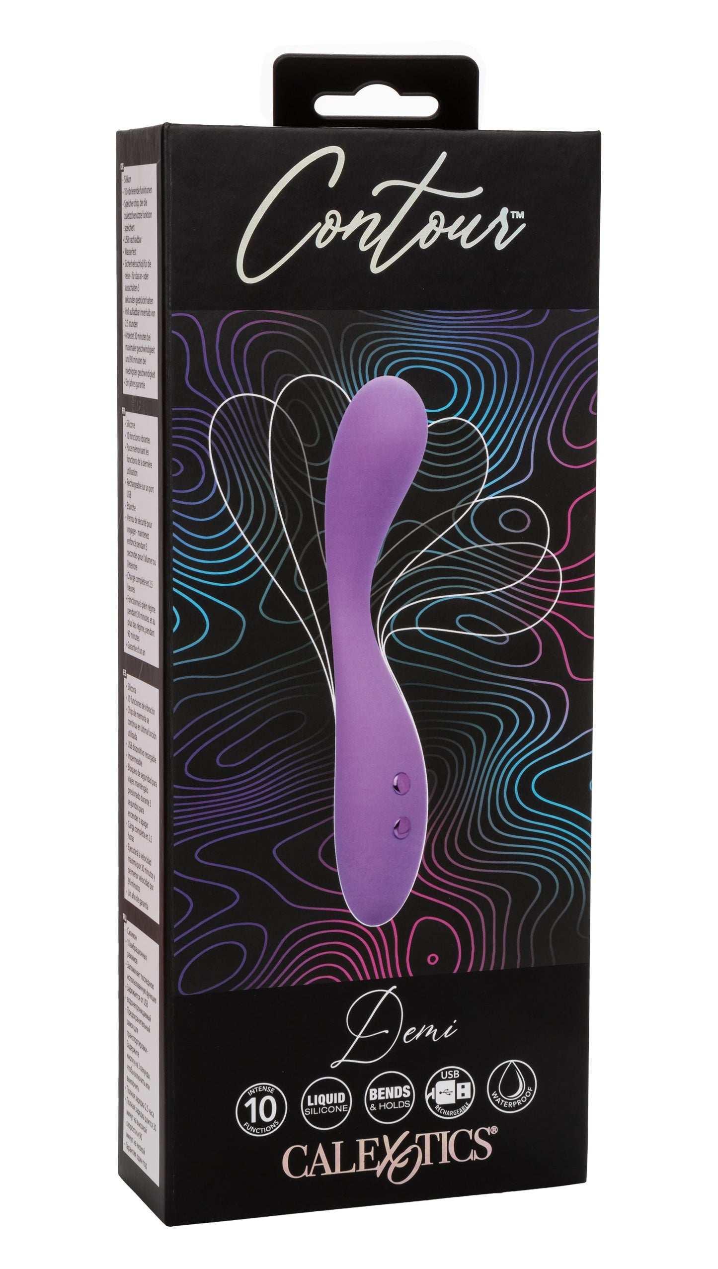 Contour Demi Purple Flexible Liquid Silicone Massager with 10 Vibration Functions and Waterproof Design