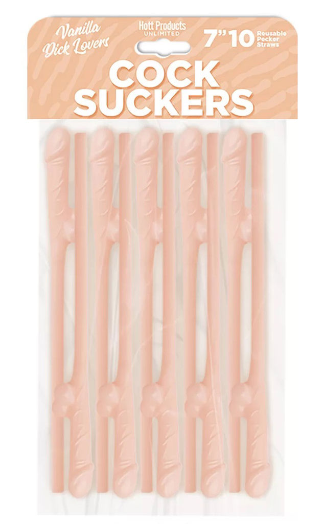 Vanilla Cock Suckers Reusable Drinking Straws for Parties
