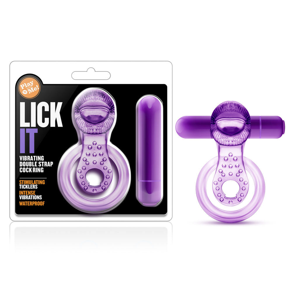 Vibrating Double Strap Cockring in Purple