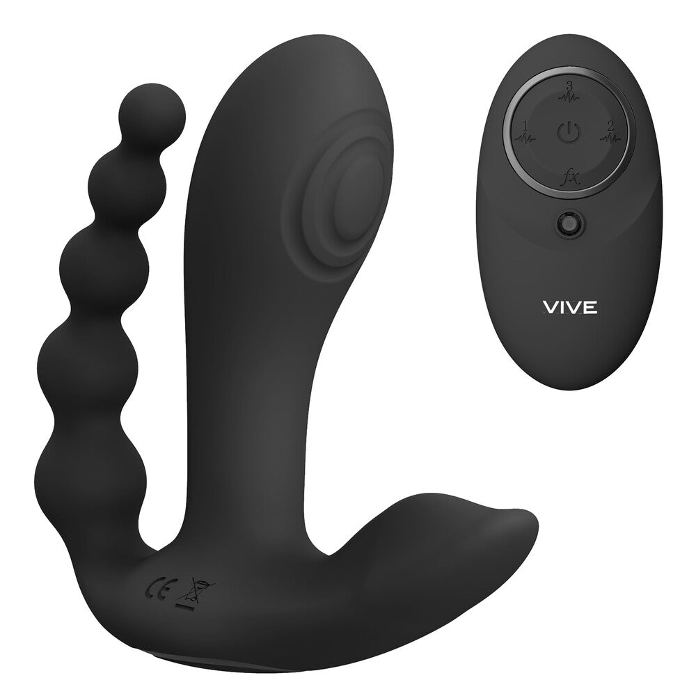 Vive Kata Double Penetrator (Black) – Remote-Controlled Vibrator