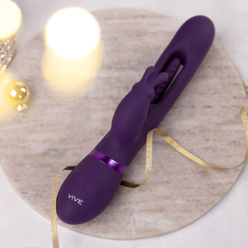 Vive Mika Flapping Tongue Rabbit Vibrator Deep Purple