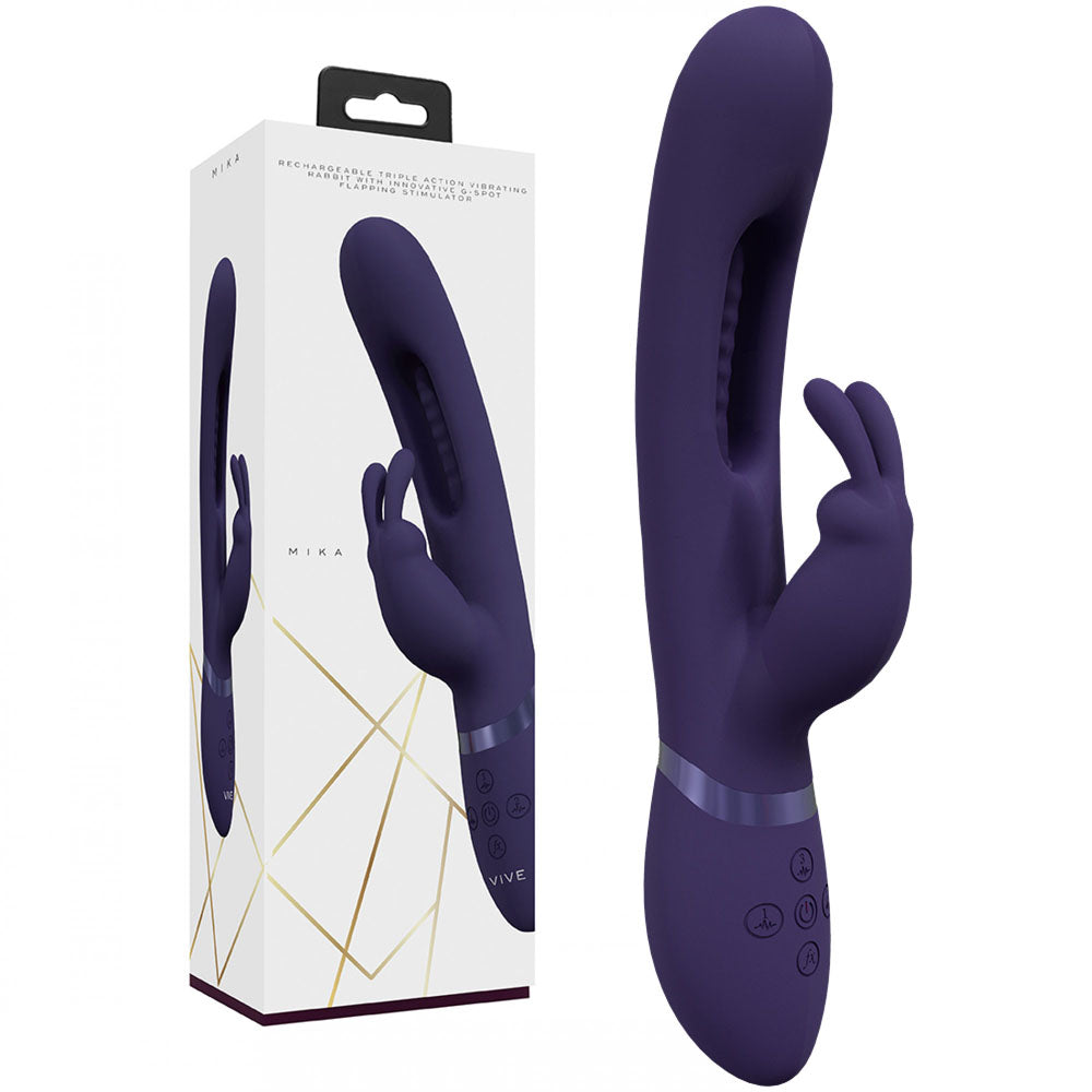 Vive Mika Flapping Tongue Rabbit Vibrator Deep Purple