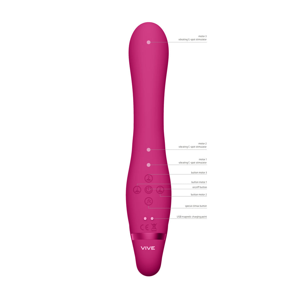 Vive Suki Triple Action (Pink) – Strapless Strap On Vibrator