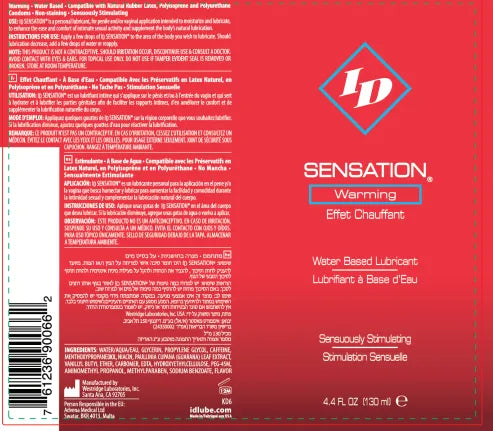 ID Sensation Warming Water-Based Lubricant 4.4 Oz – Intimate Lubricant
