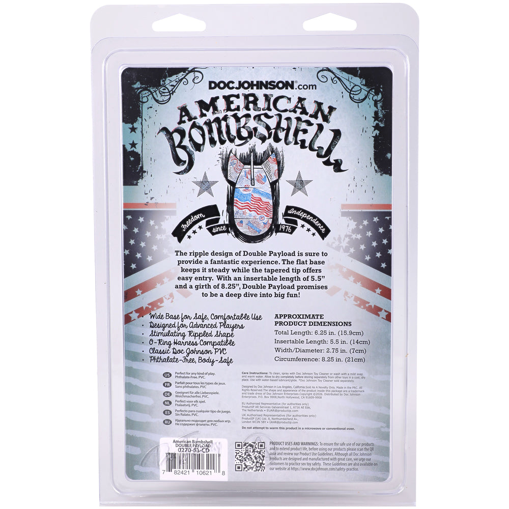 American Bombshell Double Payload – 5.5 Inch Rippled Butt Plug