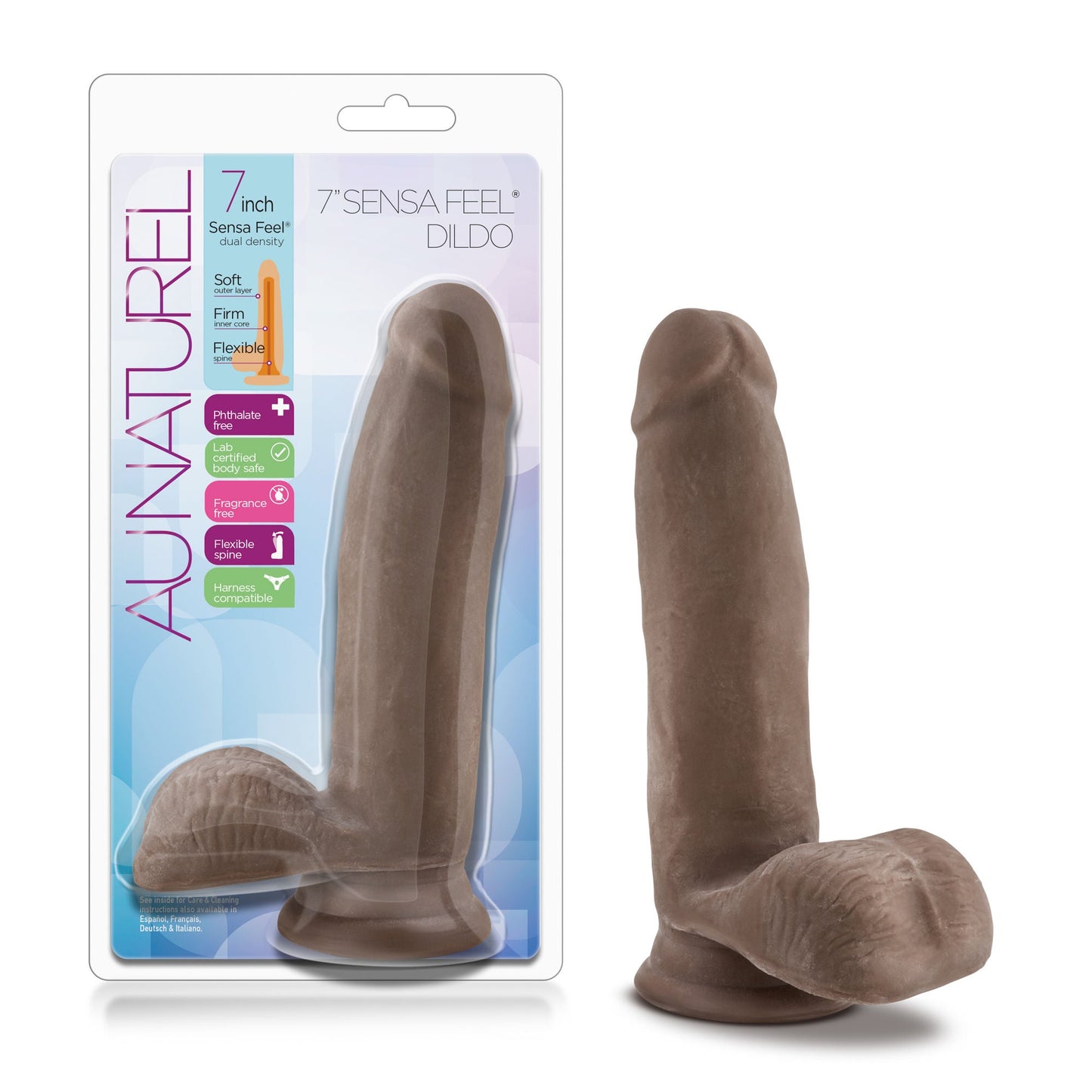 Blush Novelties Au Naturel Sensa Feel (Chocolate) – 7 Inch Dildo