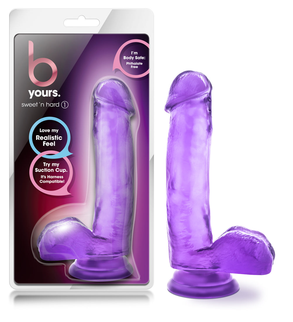 B Yours Sweet N Hard Purple Realistic 7 Inch Dildo with Suction Cup