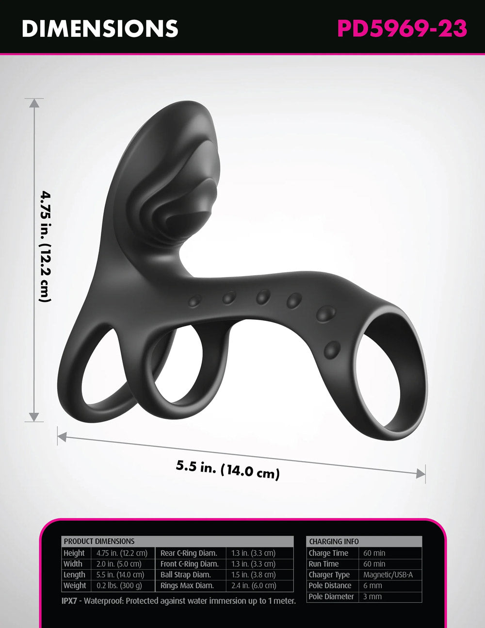Fantasy C-Ringz Ultimate Couples Cage Pro (Black) – Dual-Motor Cock Ring