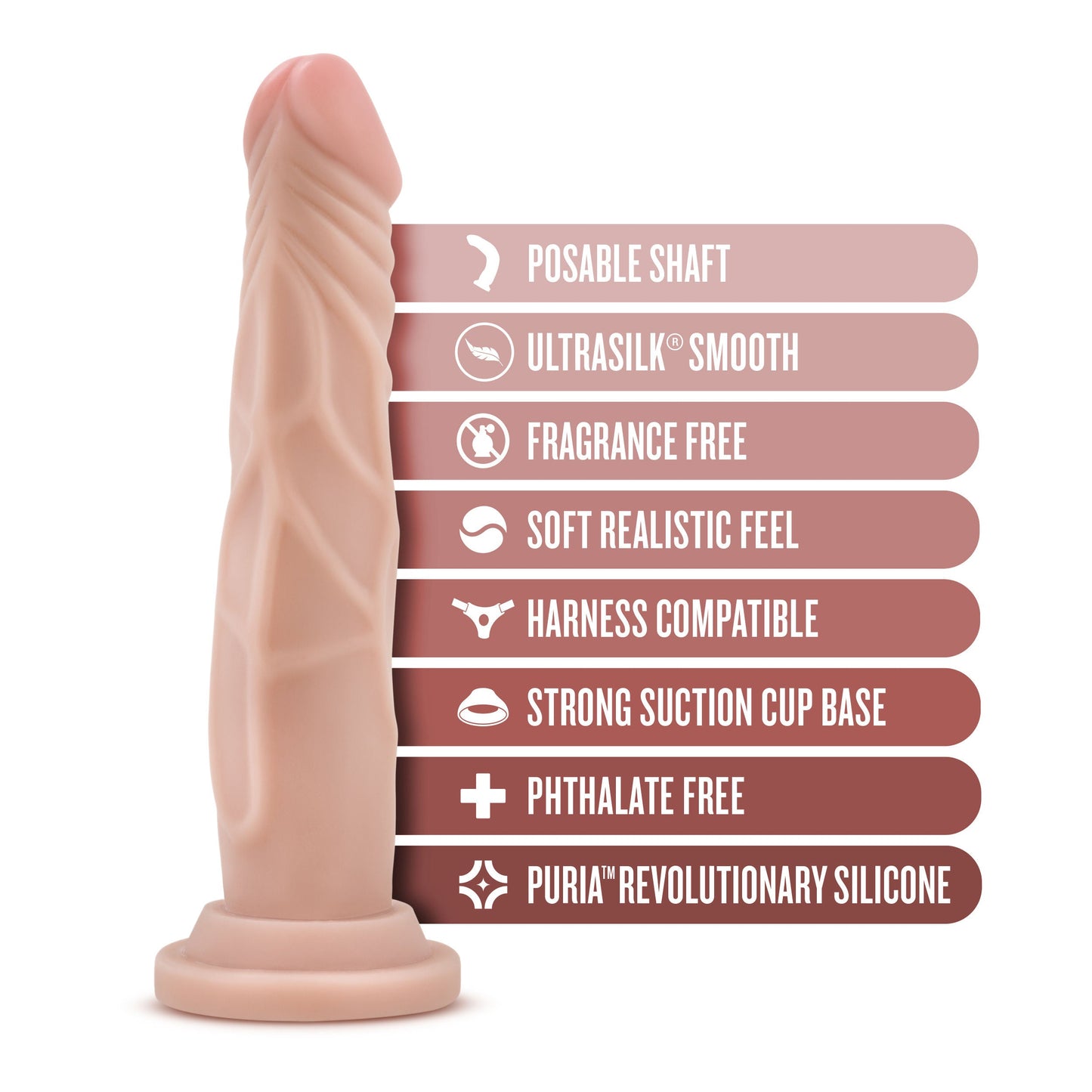 Dr. Skin Silicone Dr. Carter (Vanilla) – 7.5 Inch Suction Cup Dong