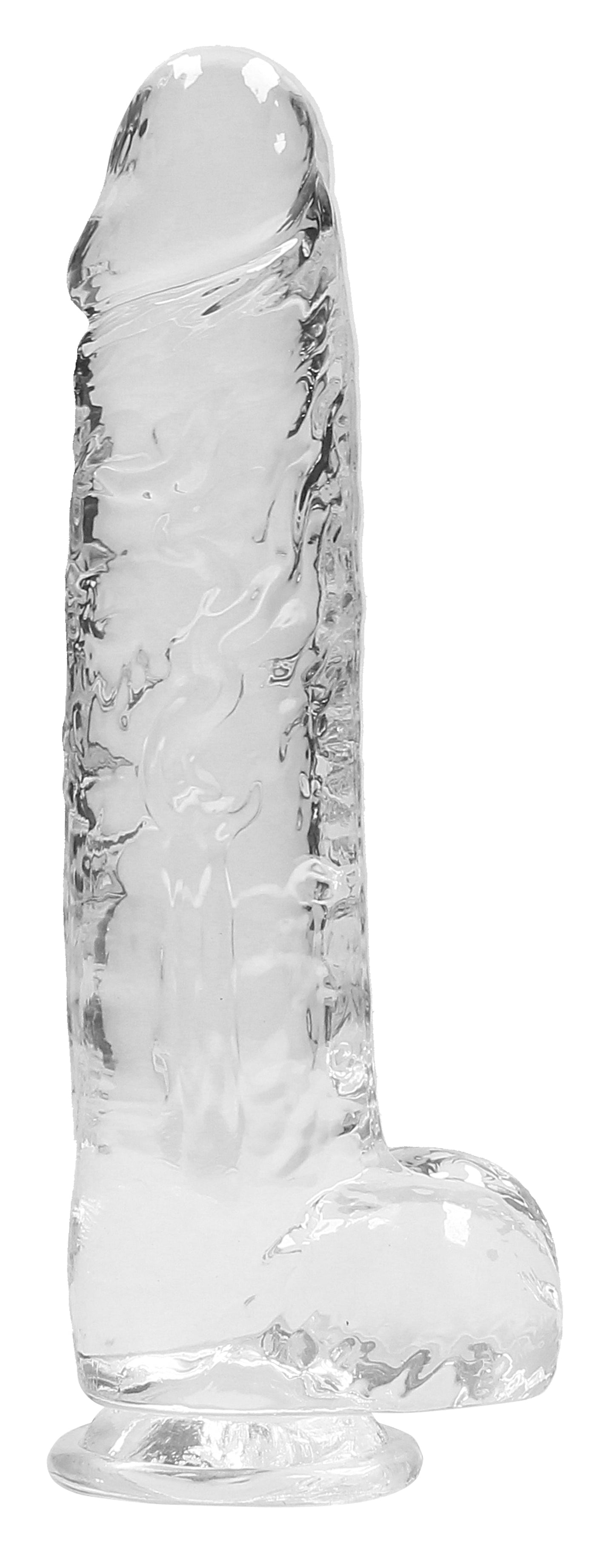 RealRock Crystal Clear 9 Inch Realistic Dildo With Balls – Body-Safe Dildo