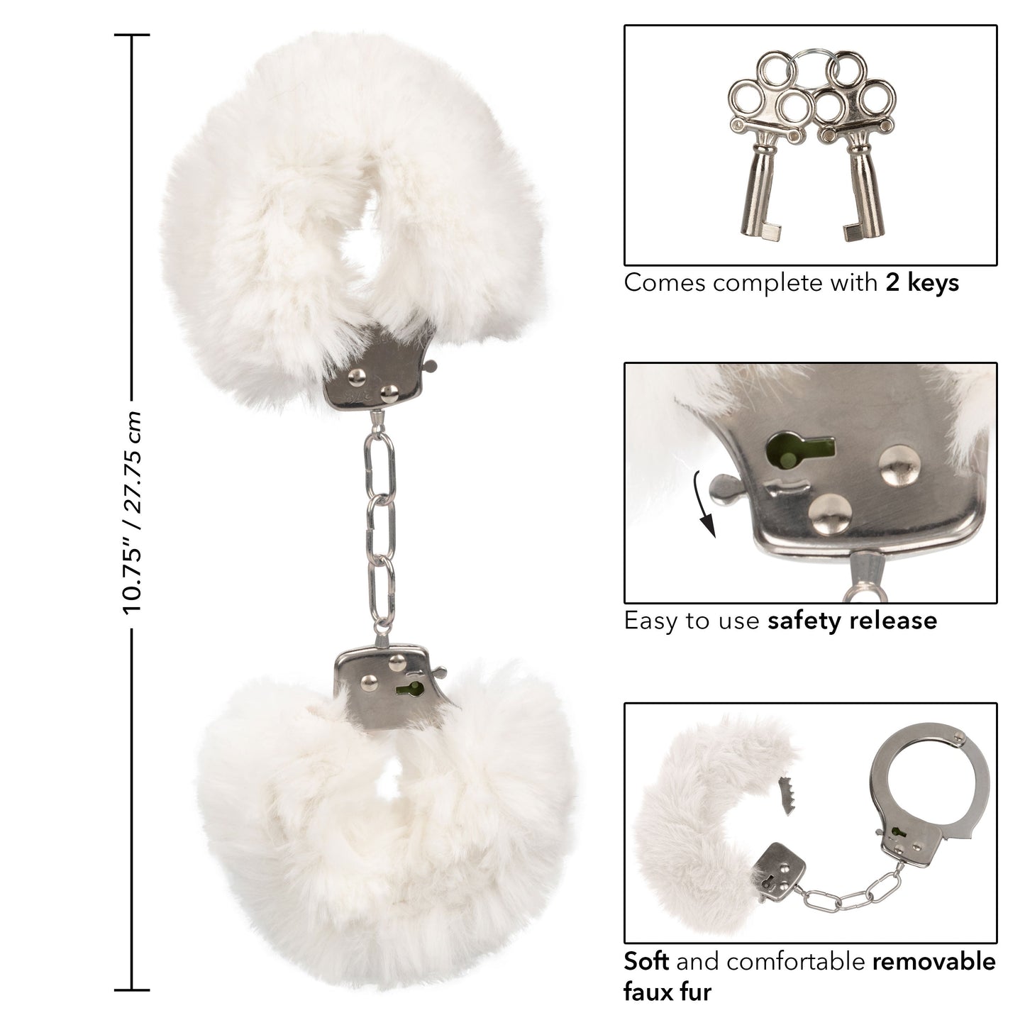 Ultra Fluffy White Furry Cuffs – Soft Bondage Handcuffs
