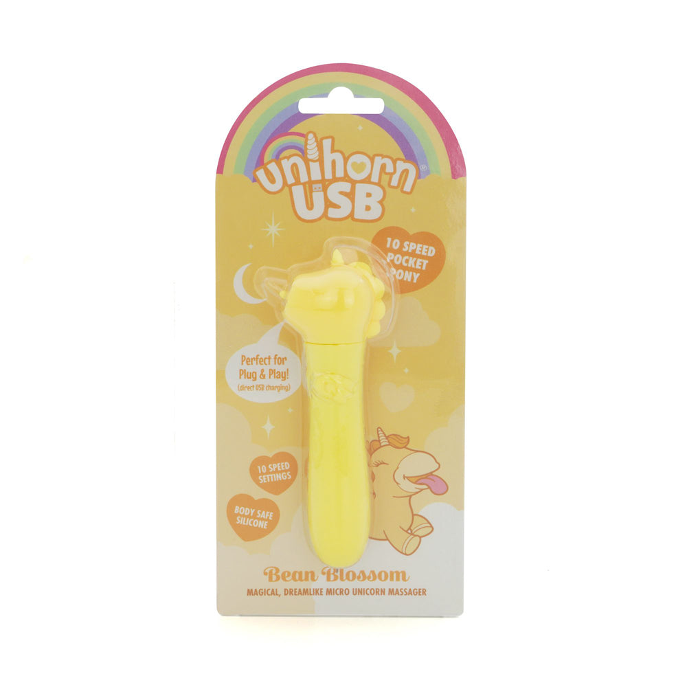 Unihorn USB Bullet (Bean Blossom Yellow) – Rechargeable 10-Speed Silicone Vibrator