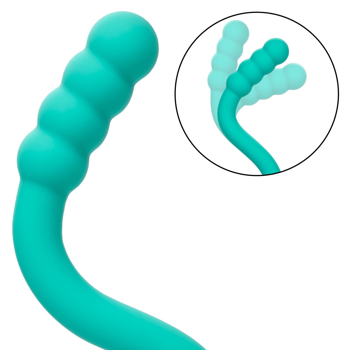 Pretty Little Wands Bubbly Slim Flexible Silicone Massager with 10 Speeds Waterproof Vibrator in Teal