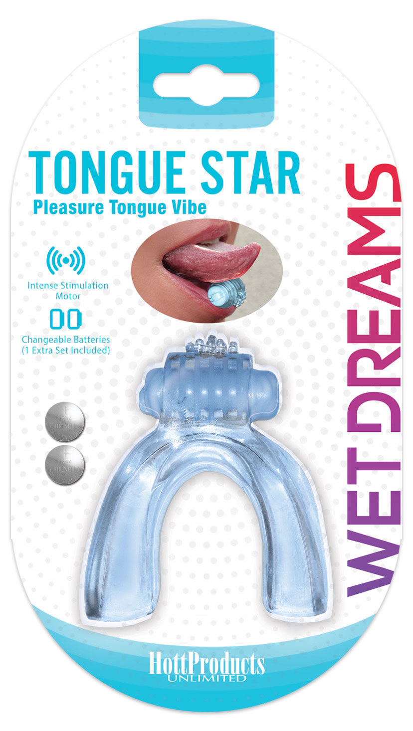 Wet Dreams Tongue Star Blue Vibrator for Oral Pleasure Fun