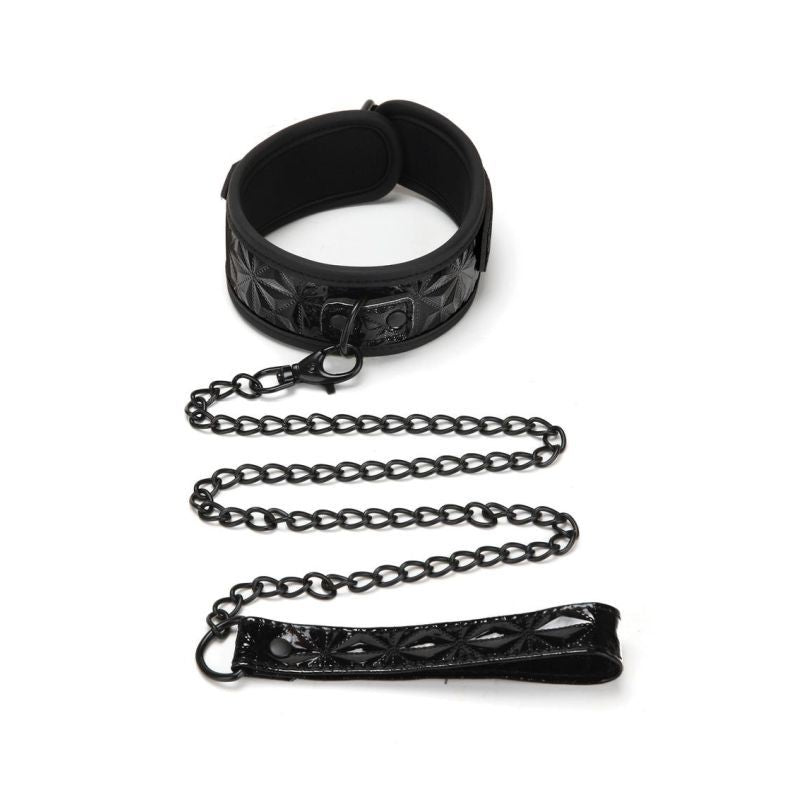 Whip Smart Diamond Collar and Leash Set in Black