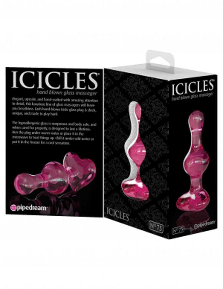 Icicles Pink Glass Massager Luxury Handcrafted Intimacy Toy
