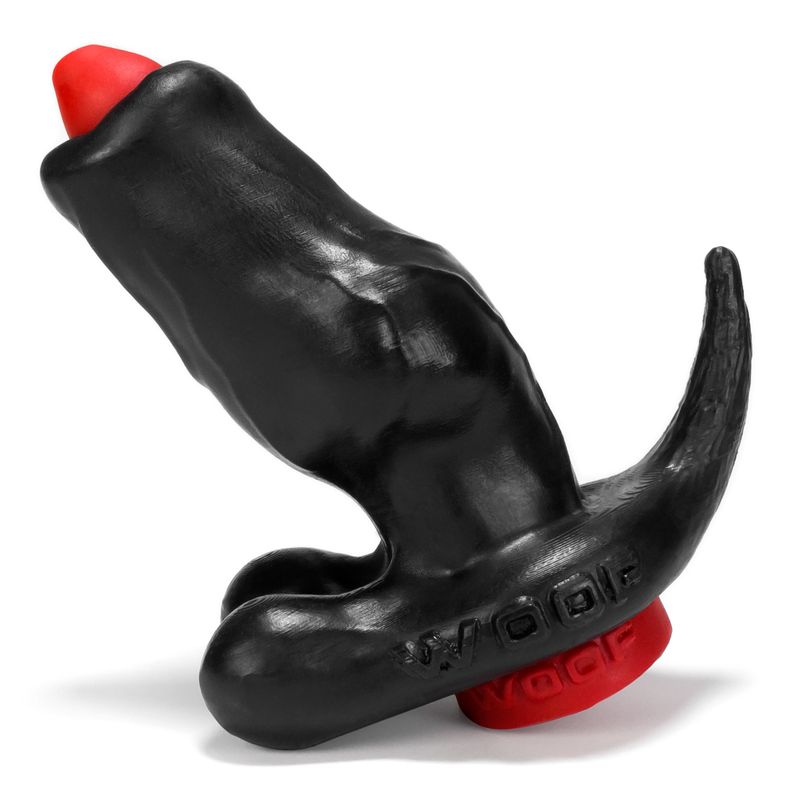 Woof Hollow Plug with Stopper in Black and Red