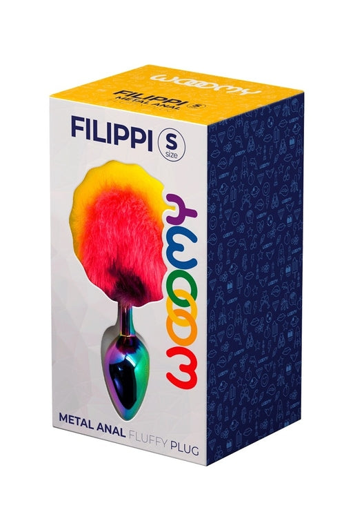 Wooomy Filippi Fluffy Rainbow Metal Anal Plug Size S 7 cm Insertable Length