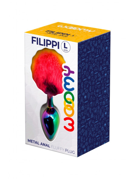 Wooomy Filippi Large Fluffy Rainbow Metal Anal Plug
