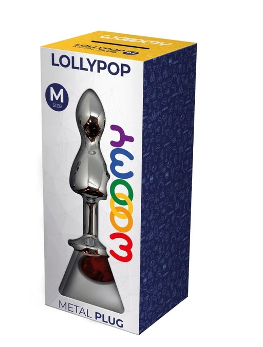 Wooomy Lollypop Double Ball Metal Plug Red Medium