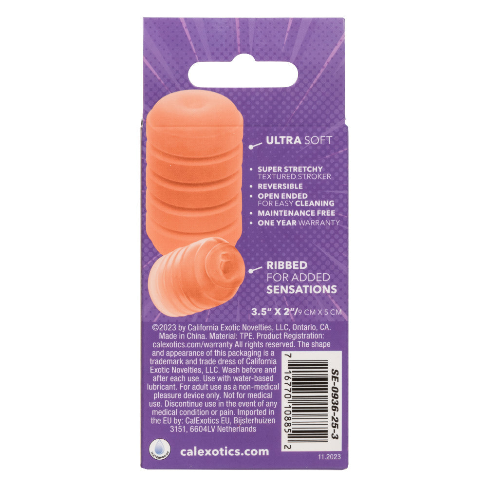 Pop Sock Ribbed Reversible Stroker Soft Tight Stretchy Material Orange