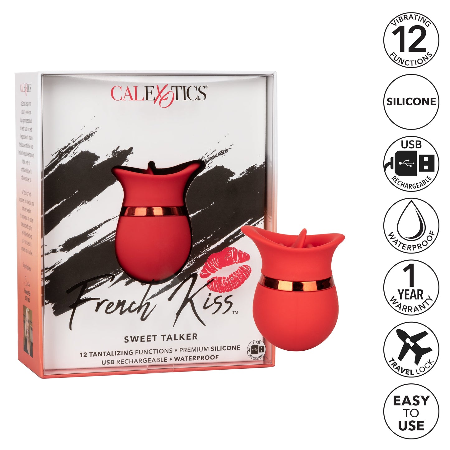 French Kiss Sweet Talker – Compact Massager with 12 Flickering Functions Vibrator