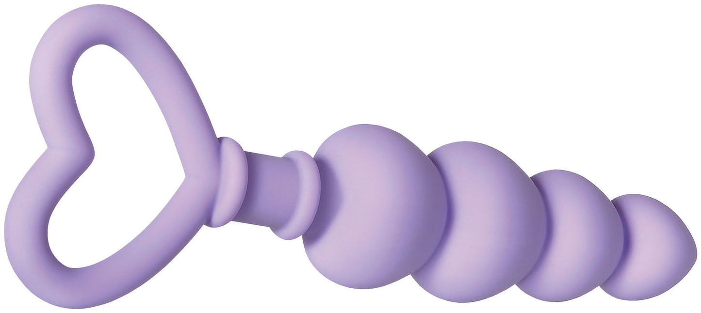 Sweet Treat Heart-Shaped Silicone Beads – 6.15" Flexible Graduated Butt Plug