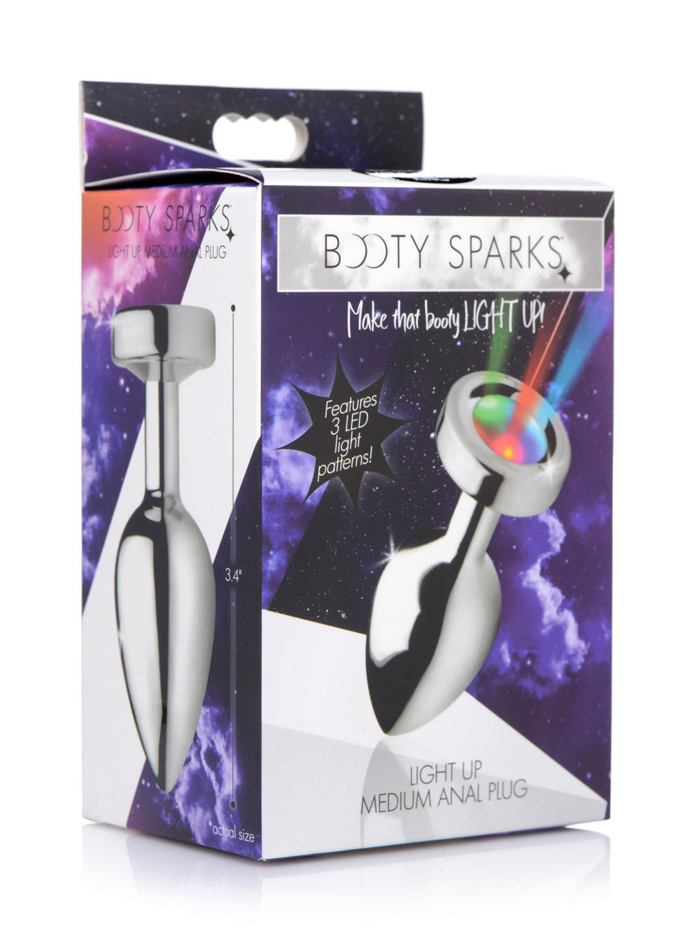 Light Up Large Anal Plug – Weighted 3 LED Light Patterns Anal Plug