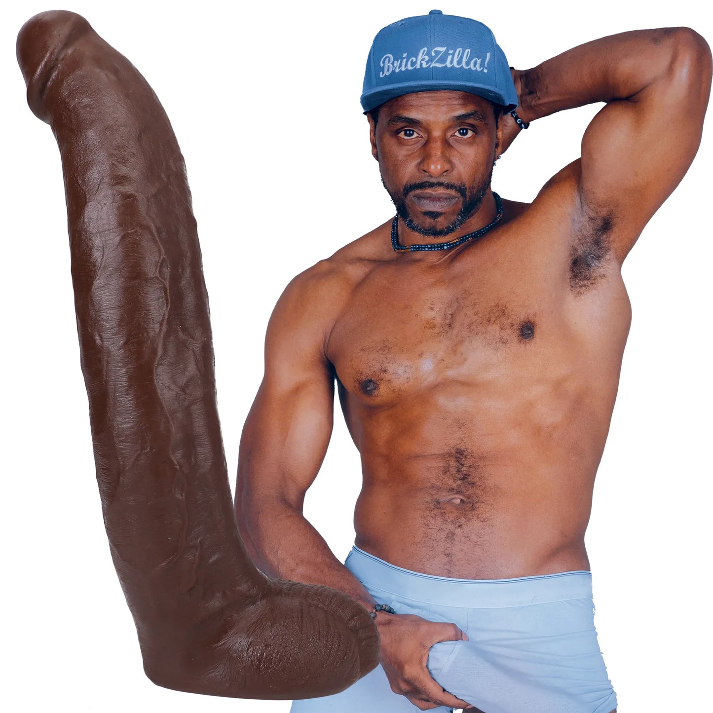 Signature Cocks Brickzilla (Chocolate) – 13 Inch Ultraskyn Cock With Suction Cup