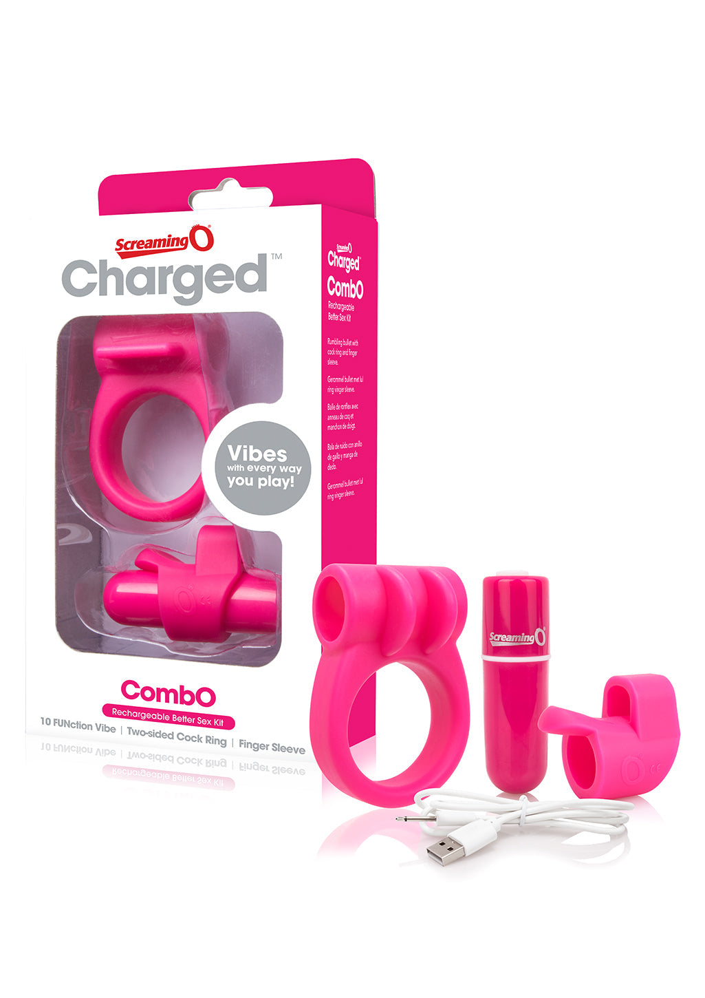 Charged Combo Kit 1 – Body-Safe Silicone Cock Ring and Fingertip Sleeve Kit
